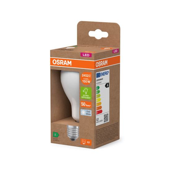 OSRAM LED Lampe LAMPS ENERGY CLASS A höchste Energieeffizienzklasse A Filament CLASSIC A 11.6W 840 Frosted E27 Neutralweiss 4058075839205