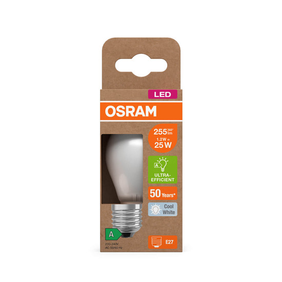 OSRAM LED Lampe CLASSIC P höchste Energieeffizienzklasse A 1.2W 840 Frosted E27 Neutralweiss 4058075839441