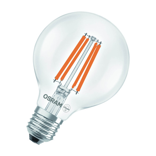 OSRAM LED Lampe LAMPS ENERGY CLASS A höchste Energieeffizienzklasse A Filament CLASSIC Globe 2.2W 840 Clear E27 Neutralweiss 4058075839489
