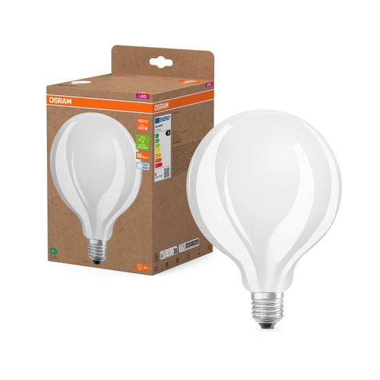 OSRAM LED Lampe LAMPS ENERGY CLASS A höchste Energieeffizienzklasse A Filament CLASSIC Globe 7.2W 840 Frosted E27 Neutralweiss 4058075839663