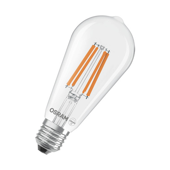 OSRAM LED Lampe LAMPS ENERGY CLASS A höchste Energieeffizienzklasse A Filament CLASSIC Edison 3.8W 840 Clear E27 Neutralweiss 4058075839762