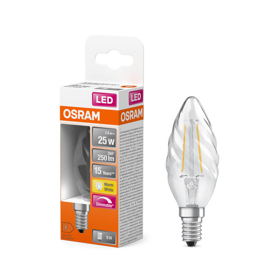 OSRAM LED Lampe Retrofit CLASSIC BW 2.8W 827 Clear E14 Dimmbar Warmweiss 4058075839823