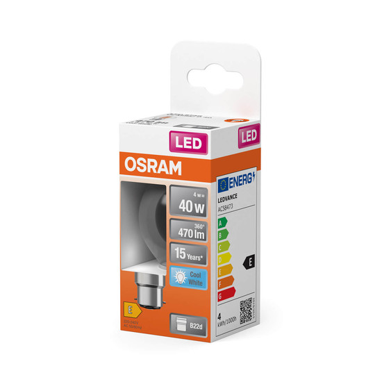 OSRAM LED Lampe Retrofit CLASSIC P 4W 840 Clear B22d Neutralweiss 4058075839861