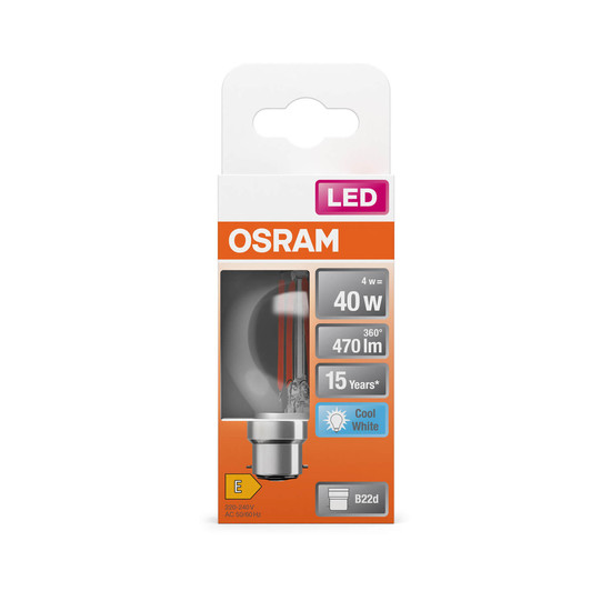 OSRAM LED Lampe Retrofit CLASSIC P 4W 840 Clear B22d Neutralweiss 4058075839861