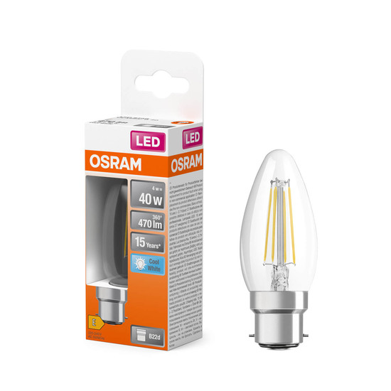 OSRAM LED Lampe Retrofit CLASSIC B 4W 840 Clear B22d Neutralweiss 4058075839908