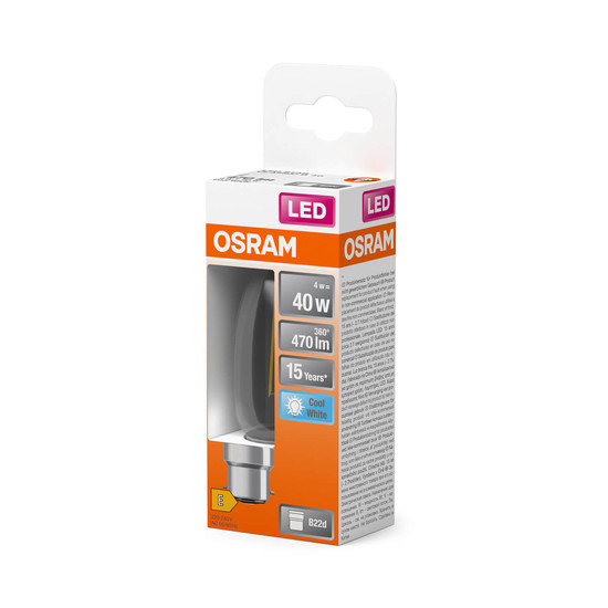 OSRAM LED Lampe Retrofit CLASSIC B 4W 840 Clear B22d Neutralweiss 4058075839908