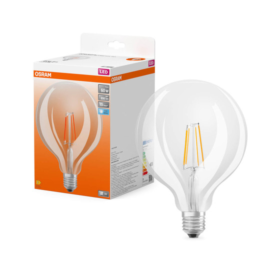 OSRAM LED Lampe Retrofit CLASSIC GLOBE125 7W 840 Clear E27 Neutralweiss 4058075839946