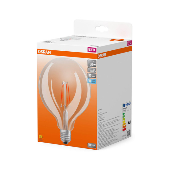 OSRAM LED Lampe Retrofit CLASSIC GLOBE125 7W 840 Clear E27 Neutralweiss 4058075839946