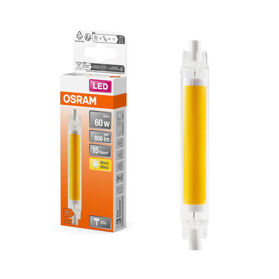 OSRAM LED Lampe SLIM LINE R7S 8W 827 Glas R7s Warmweiss 4058075840485