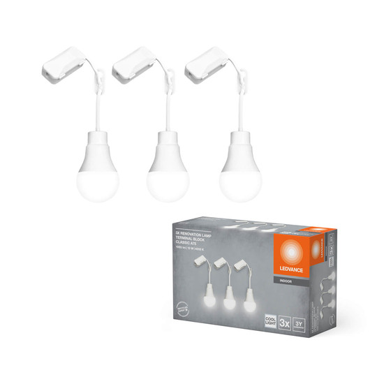 3er Pack LEDVANCE LED LED Leuchte RENOVATION LAMPS WITH TERMINAL BLOCK Terminal Block 10W 840 Triple Pack Neutralweiss 4058075845947