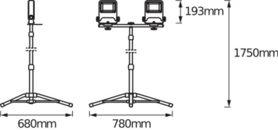 LEDVANCE WORKLIGHT TRIPOD CH-Stecker 2x30W 5400lm 4000K neutralweiss IP65 4099854000669