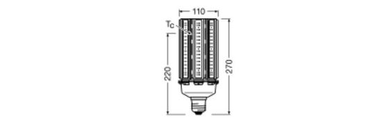 LEDVANCE HQL LED 11700LM 90W 827 E40 Industrielampe 11700lm 2700K warmweiss IP65 wie 250W 4099854040801