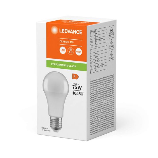 LEDVANCE LED CLASSIC A 10W 840 gefrostet E27 Lampe 1055lm 4000K neutralweiss wie 75W 4099854048869