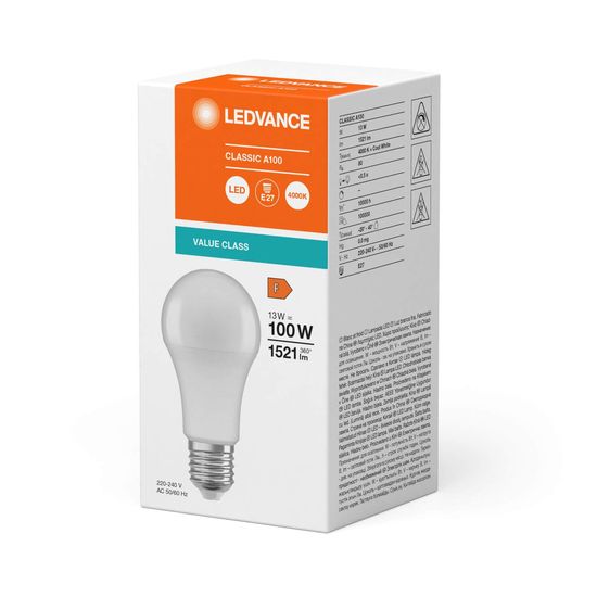 LEDVANCE LED CLASSIC A 13W 840 gefrostet E27 Lampe 1521lm 4000K neutralweiss wie 100W 4099854049002