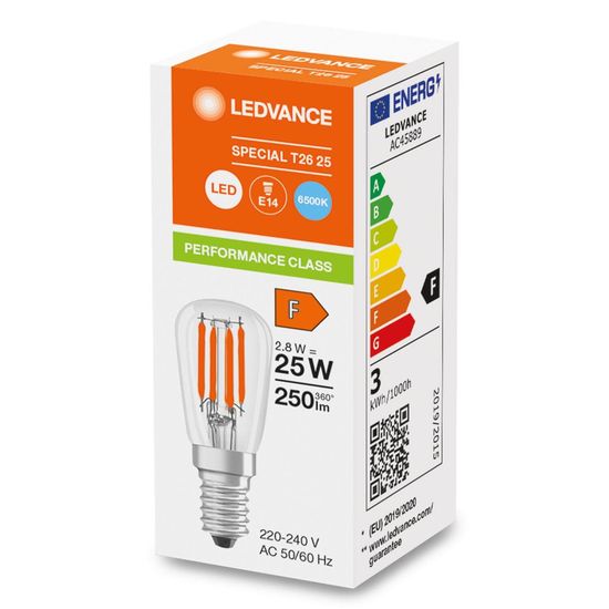 LEDVANCE LED SPECIAL T26 2.8W 865 E14 Lampe 250lm 6500K tageslichtweiss wie 25W 4099854066498