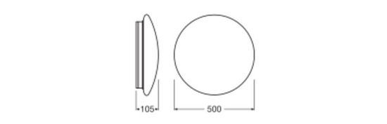 LEDVANCE SURFACE CIRCULAR Wand-/Deckenleuchte rund 500 DALI 42W 830 IP44 DALI dimmbar 4099854077890