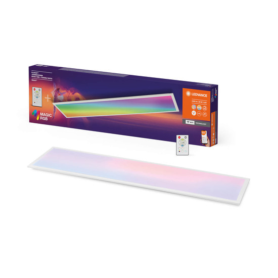 LEDVANCE LED Panel SMART+ WIFI PANEL MAGIC RGB 120x30cm Dimmbar RGBTW Farbwechsel / steuerbare Lichtfarbe 4099854090417