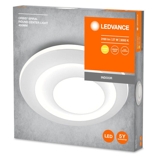 LEDVANCE LED Deckenleuchte ORBIS SPIRAL MAIN AND SIDE LIGHT 40cm 27W White Warmweiss 4099854093104