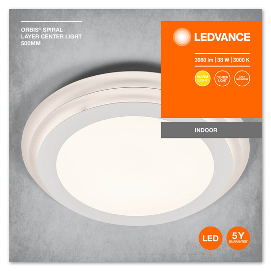 LEDVANCE LED Deckenleuchte ORBIS SPIRAL LAYERS Round 38W White Warmweiss 4099854093296