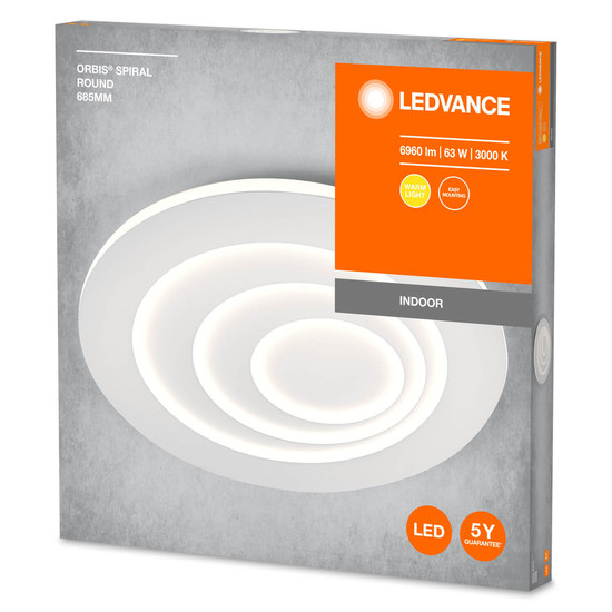 LEDVANCE LED Designleuchte ORBIS SPIRAL ROUND 68,5cm 63W White Warmweiss 4099854093470