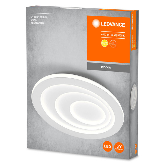 LEDVANCE LED Deckenleuchte ORBIS SPIRAL OVAL 48,5cm 37W White Warmweiss 4099854093517