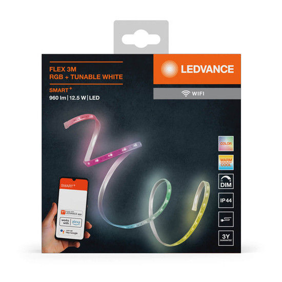 LEDVANCE LED Lichtleiste SMART+ WIFI OUTDOOR FLEX 3M RGB TW Dimmbar RGBTW Farbwechsel / steuerbare Lichtfarbe 4099854095160