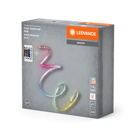 LEDVANCE Lichtleiste FLEX AUDIO WITH REMOTE CONTROL 5M RGB + RC Dimmbar RGB Farbwechsel / Multicolor 4099854095405