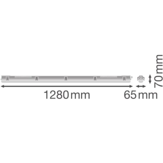 LEDVANCE DAMP PROOF Feuchtraumleuchtengehäuse DALI 120cm für 1 Röhre IP65 G13 dimmbar 4099854146442