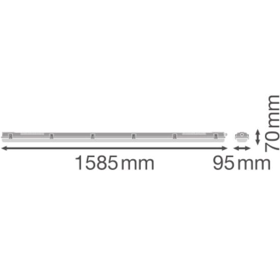 LEDVANCE DAMP PROOF Feuchtraumleuchtengehäuse DALI 150cm für 2 Röhren IP65 G13 dimmbar 4099854146503