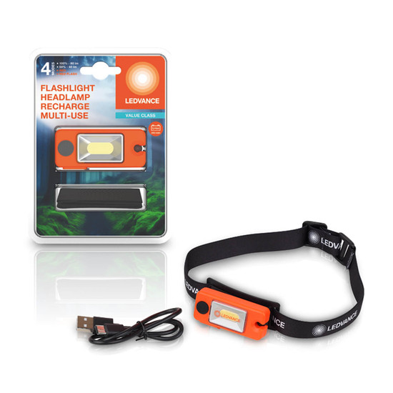 LEDVANCE LED Taschenlampe FLASHLIGHT HEADLAMP RECHARGE MULTI-USE HEADLAMP RECHARGE MULTI-USE Neutralweiss 4099854175701