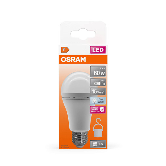 OSRAM LED Lampe RECHARGEABLE LAMPS 8W 840 Frosted E27 Neutralweiss 4099854190131