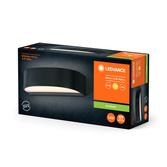 LEDVANCE LED Außenleuchte Endura Style IP65 Wall Ilay Dark Gray Warmweiss 4099854217500