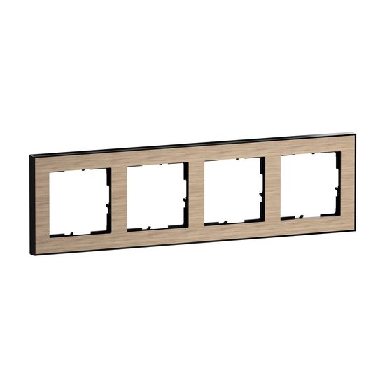 Legrand Seano+ 4-fach Rahmen mit Echtmaterialoberfläche, nachhaltige Produktion und Verpackung, Holz Eiche-Natur, 765294