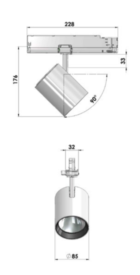 Lival LED-Stromschienenstrahler Bingo 21,4W 930 2700lm 36° silber 90Ra