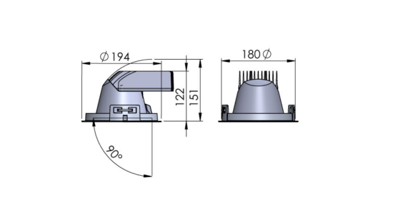 Lival LED-Deckeneinbaustrahler Lean DL 34W 930 2900lm 10° weiss 90Ra