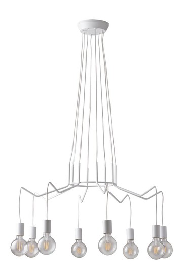 LUCE Design Habitat Hängeleuchte Kronleuchter 8fach E27 Weiß