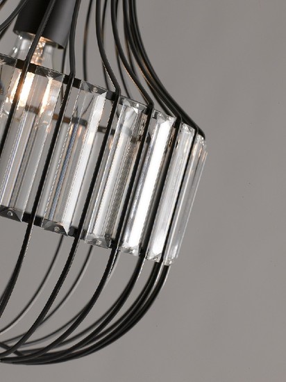 LUCE Design Opium Pendelleuchte E27 dimmbar Schwarz