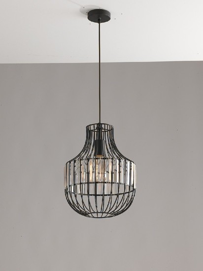 LUCE Design Opium Pendelleuchte E27 dimmbar Schwarz