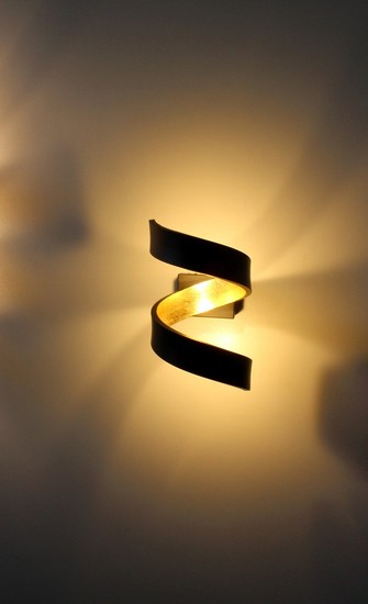 LUCE Design Helix LED Wandleuchte 2fach 3000 K 6W Schwarz, Gold