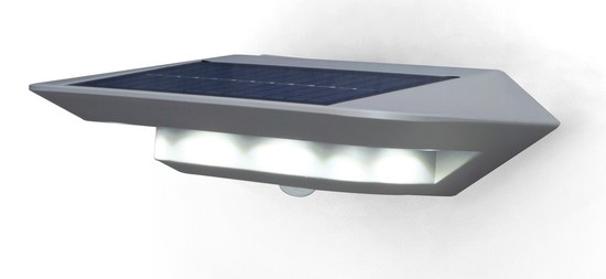 LUCE Design Ghost LED Wandleuchte Solar 4000 K 2,4W Bewegungsmelder IP44 Silber