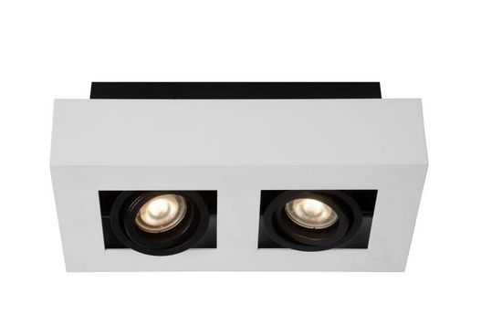 Lucide XIRAX LED Deckenleuchte 2x GU10 Dim-to-warm 2x 5W dimmbar 360° drehbar Weiß, Schwarz 95Ra 09119/11/31