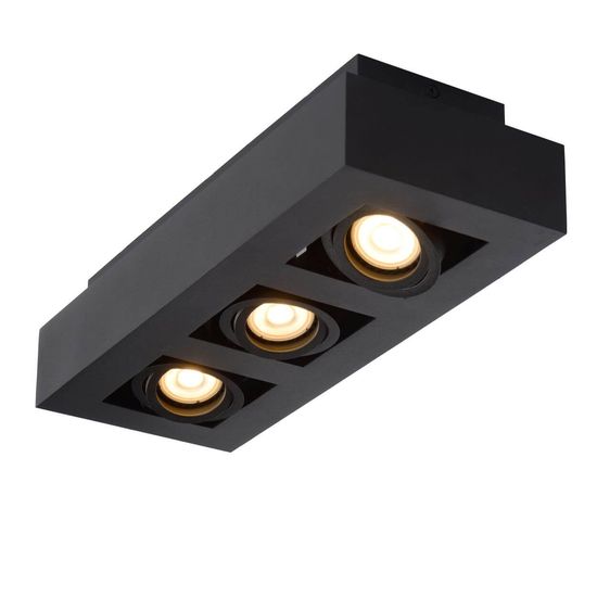 Lucide XIRAX LED Deckenleuchte 3x GU10 Dim-to-warm 3x 5W dimmbar 360° drehbar Schwarz 95Ra 09119/16/30