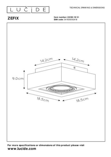 Lucide ZEFIX LED Deckenleuchte GU10 Dim-to-warm 12W dimmbar drehbar Weiß, Schwarz 95Ra 09120/12/31