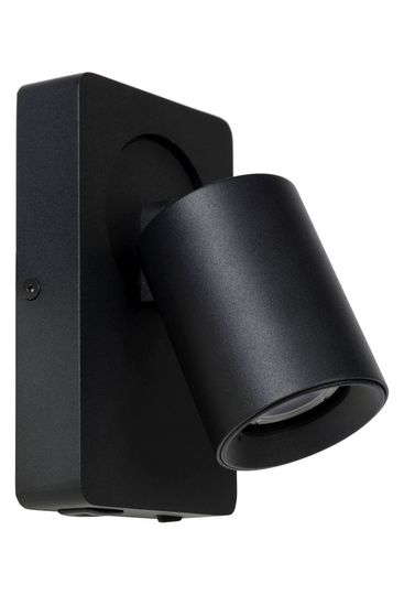 Lucide NIGEL LED Wandleuchte GU10 USB Aufladung 5W dimmbar 360° drehbar Schwarz 95Ra 09929/06/30