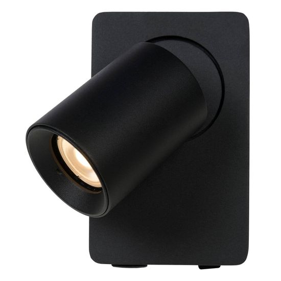 Lucide NIGEL LED Wandleuchte GU10 USB Aufladung 5W dimmbar 360° drehbar Schwarz 95Ra 09929/06/30