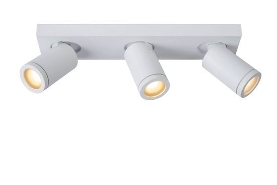 Lucide TAYLOR LED Deckenleuchte 3x GU10 Dim-to-warm 3x 5W dimmbar 360° drehbar Weiß 95Ra IP44 09930/15/31