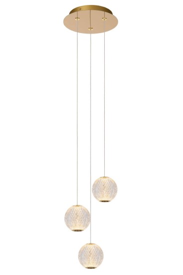 Lucide CINTRA LED Pendelleuchte 12,6W Transparent, Mattes Gold, Messing 90Ra 13499/13/60