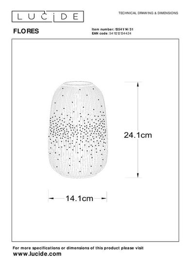 Lucide FLORES Tischlampe E14 Weiß 13541/14/31