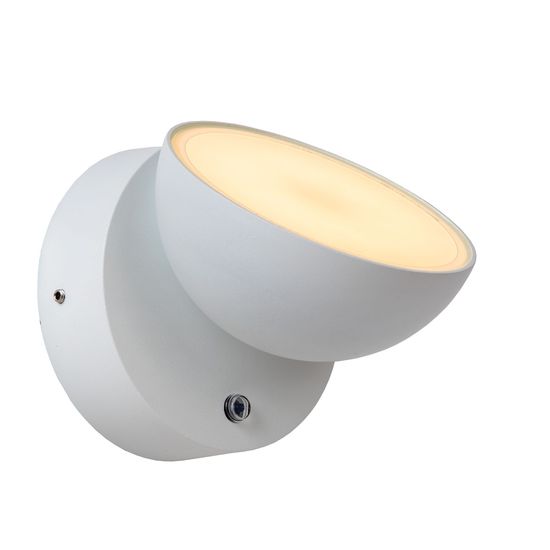 Lucide FINN LED Wandleuchte 12W 360° drehbar Weiß Sensor IP54 22865/12/31