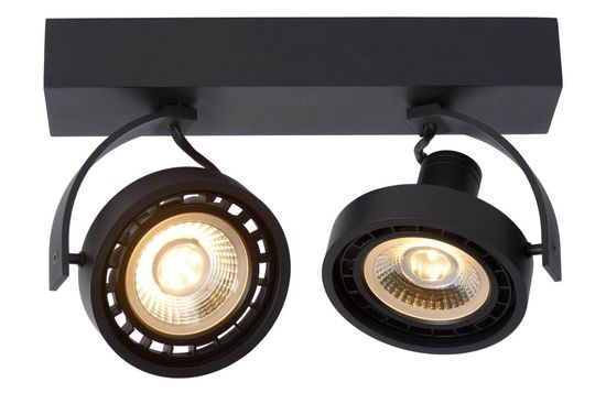 Lucide DORIAN LED Deckenleuchte 2x GU10 Dim-to-warm 2x 12W dimmbar 360° drehbar Schwarz 95Ra 22968/24/30